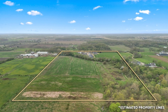 aerial view with a rural view