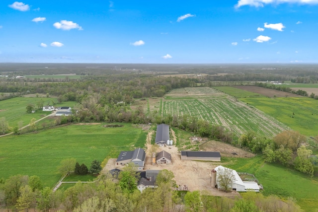 bird's eye view featuring a rural view