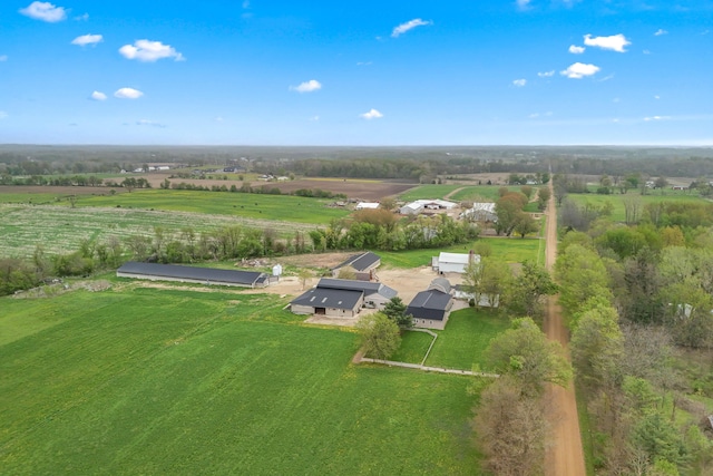 aerial view with a rural view
