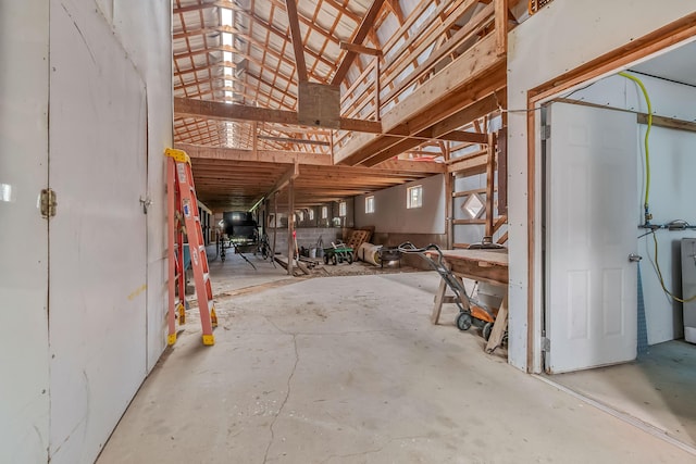 misc room featuring unfinished concrete floors