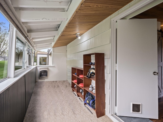 interior space featuring heating unit