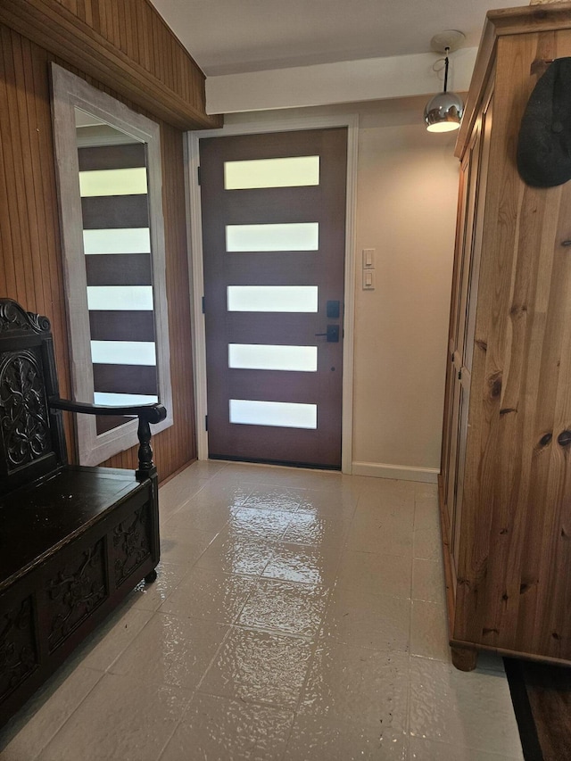 2330 N Pine Center Dr, West Bloomfield, MI 48323 - entryway with wood walls