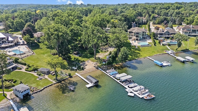 2330 N Pine Center Dr, West Bloomfield, MI 48323 - aerial view of property's location featuring a nearby body of water