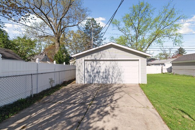 detached garage with fence