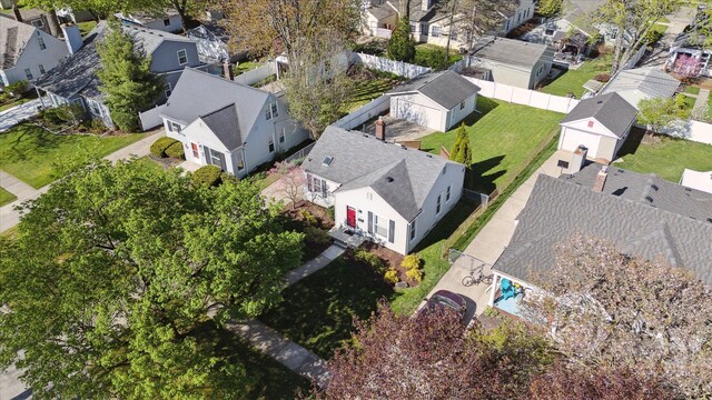 drone / aerial view with a residential view
