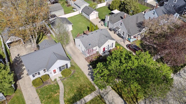 drone / aerial view with a residential view
