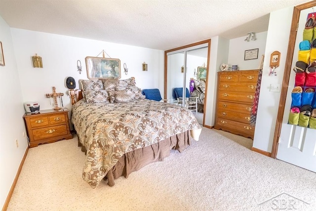 4438 N Verity Rd, Sanford, MI 48657 - carpeted bedroom with a textured ceiling, baseboards, and a closet