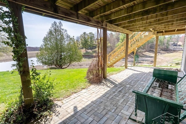 4438 N Verity Rd, Sanford, MI 48657 - view of patio featuring stairs