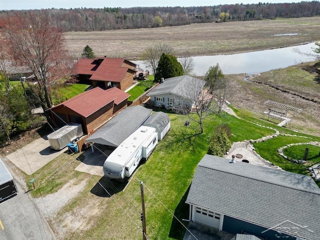 4438 N Verity Rd, Sanford, MI 48657 - bird's eye view featuring a water view