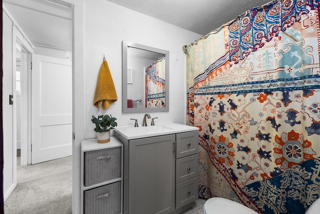 927 Carver St, Traverse City, MI 49686 - bathroom with vanity, a textured ceiling, and toilet
