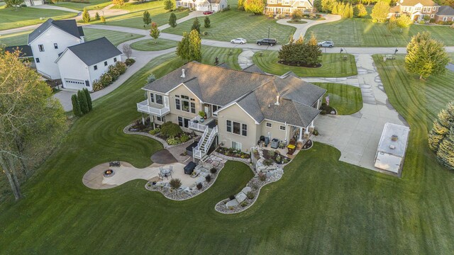 bird's eye view with a residential view