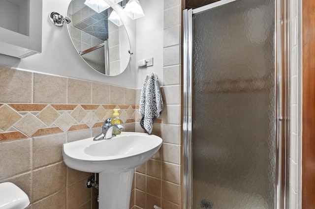 3529 E Lemon Creek Rd, Berrien Springs, MI 49103 - bathroom featuring a shower stall and tile walls