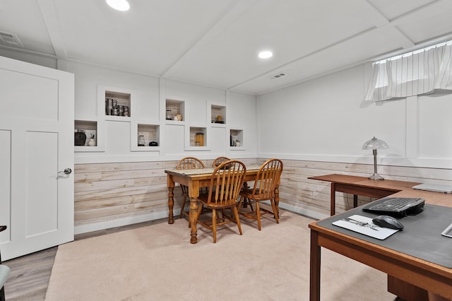 3529 E Lemon Creek Rd, Berrien Springs, MI 49103 - dining area featuring recessed lighting and a wainscoted wall