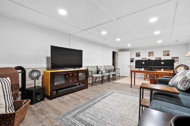 3529 E Lemon Creek Rd, Berrien Springs, MI 49103 - living area with light wood-type flooring, recessed lighting, and an office area