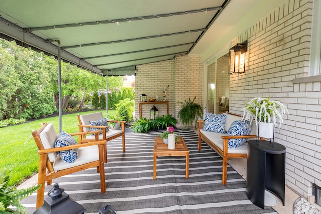 view of patio with an outdoor living space