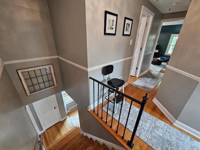 1732 14th St, Wyandotte, MI 48192 - stairs with wood finished floors and baseboards
