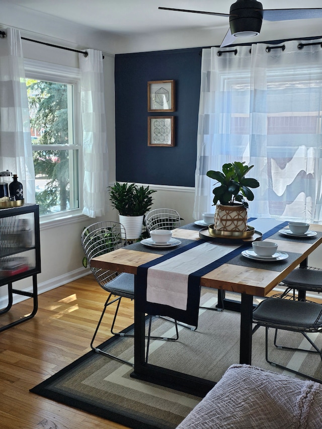 1732 14th St, Wyandotte, MI 48192 - dining area featuring plenty of natural light, light wood-style flooring, and baseboards