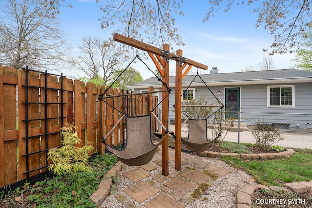 exterior space with fence