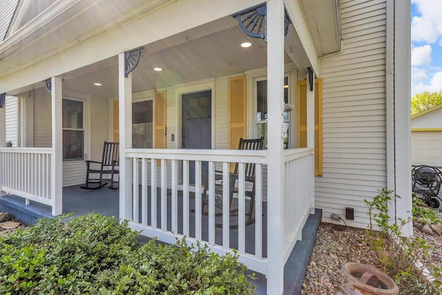 exterior space with covered porch