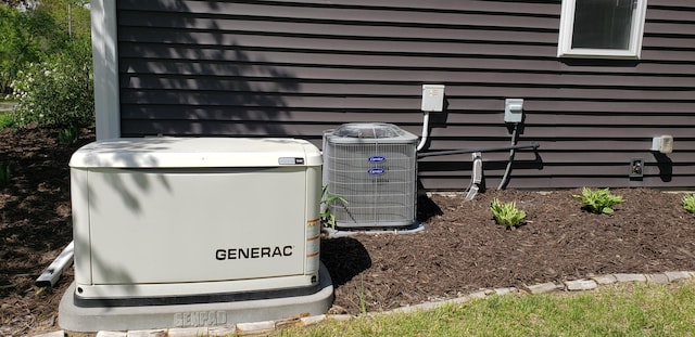 exterior details featuring a power unit and central air condition unit
