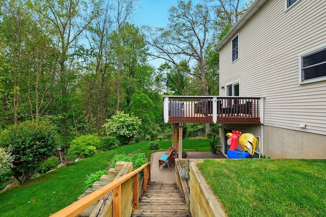 2008 Laurel Oak Dr, Howell, MI 48855 - view of grassy yard featuring a wooden deck