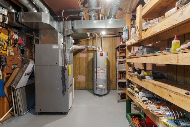 11718 Wayburn St, Detroit, MI 48224 - utility room with gas water heater and heating unit