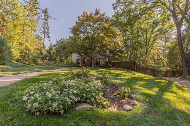 view of yard featuring fence