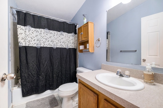8239 Vanadia Dr, Mount Morris, MI 48458 - full bath featuring vanity, tile patterned floors, shower / bath combo with shower curtain, and toilet