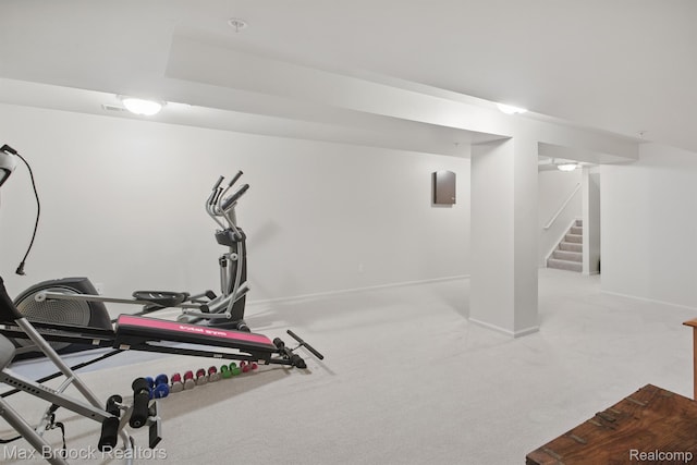 35202 Emma Cir, Walled Lake, MI 48390 - workout area featuring baseboards and carpet flooring