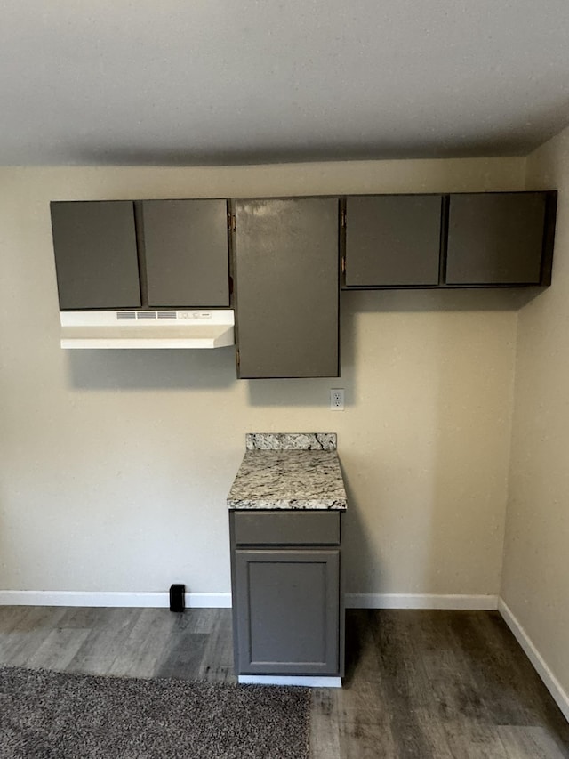 8854 E Pickard Rd, Mount Pleasant, MI 48858 - details featuring baseboards, under cabinet range hood, and wood finished floors