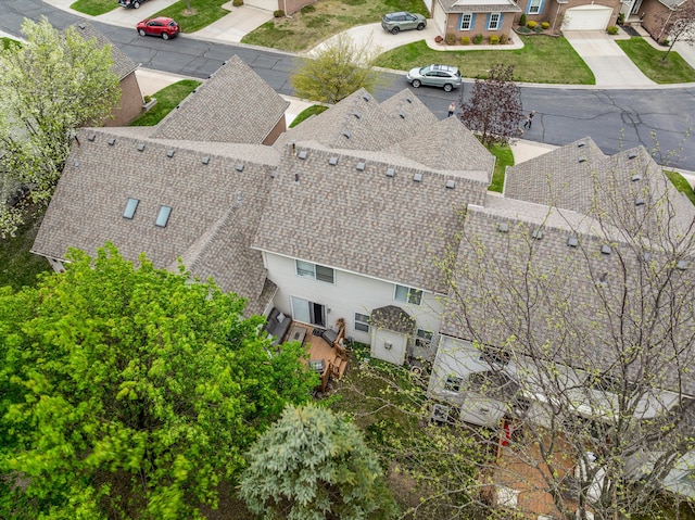 drone / aerial view with a residential view