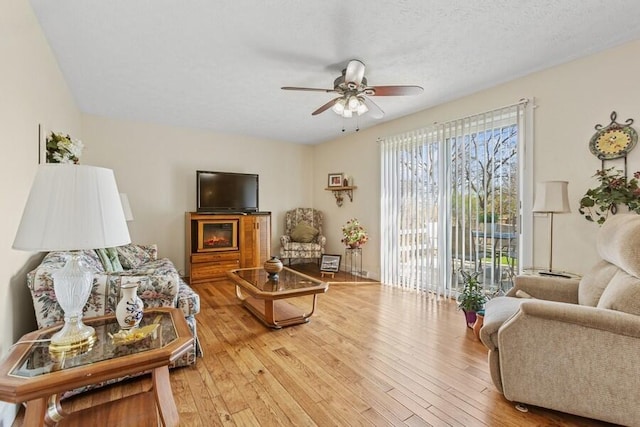 3833 Green Acre Dr, Saint Joseph, MI 49085 - living area with a ceiling fan and light wood finished floors