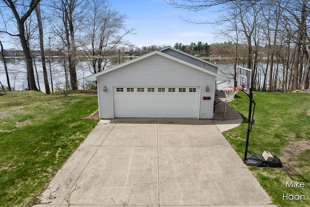 exterior space featuring a water view