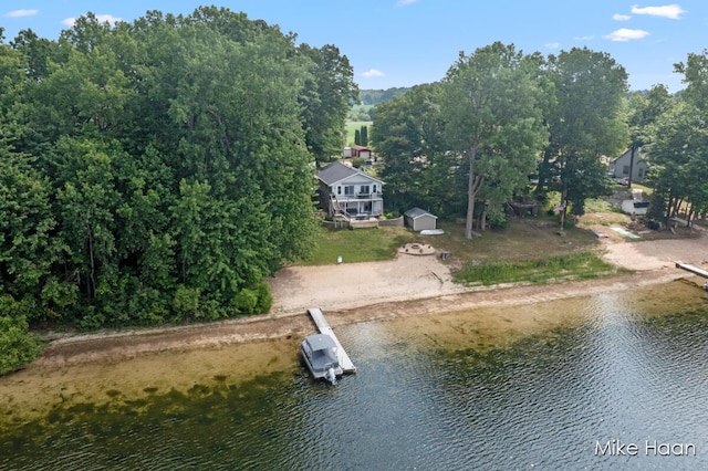 13545 Armitage Dr, Coral, MI 49322 - aerial view of property and surrounding area featuring a large body of water