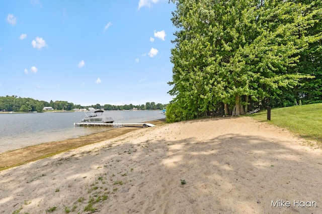 13545 Armitage Dr, Coral, MI 49322 - water view featuring a boat dock