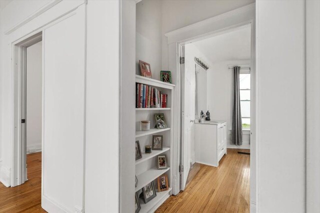 hall featuring light wood finished floors