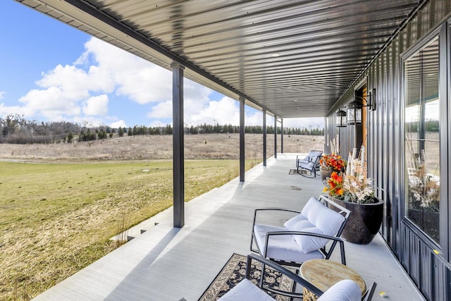 view of patio with a rural view