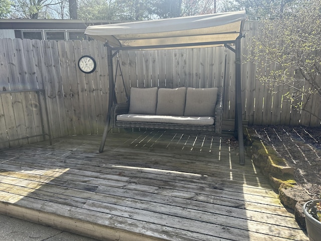 deck featuring fence