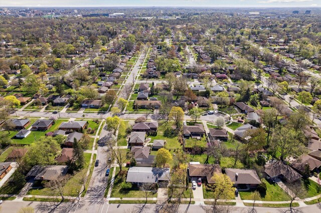 drone / aerial view with a residential view
