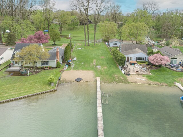 9550 Silverside, South Lyon, MI 48178 - view from above of property with a large body of water