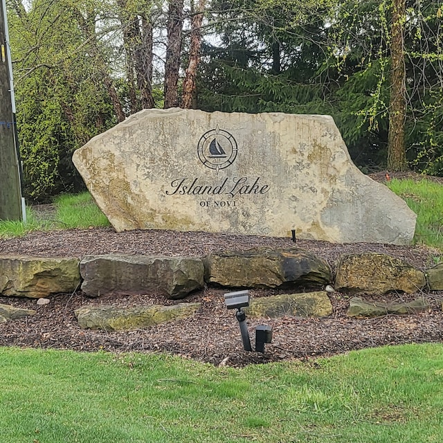 view of community sign