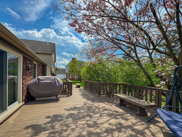 deck with area for grilling