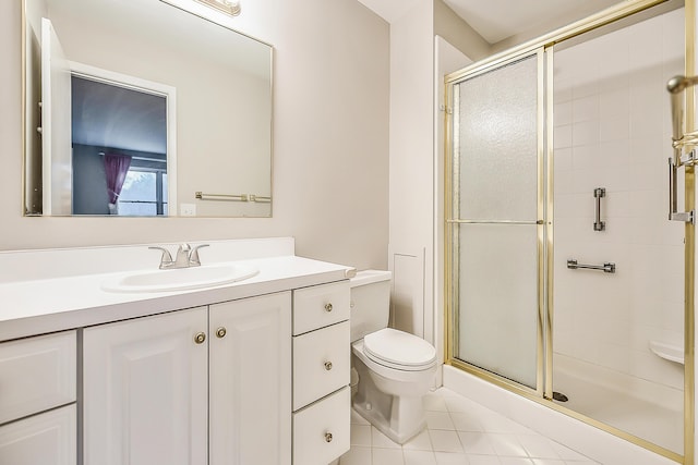 2204 Rivenoak Ct, Ann Arbor, MI 48103 - full bath with vanity, tile patterned floors, a stall shower, and toilet