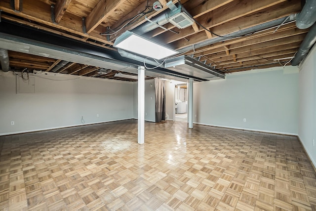 2204 Rivenoak Ct, Ann Arbor, MI 48103 - finished basement with washer / clothes dryer, baseboards, and visible vents