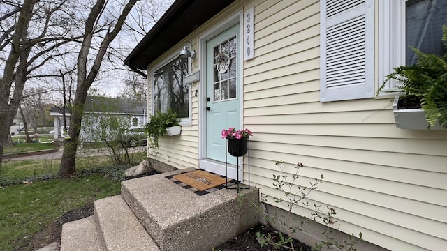 view of home's exterior featuring entry steps