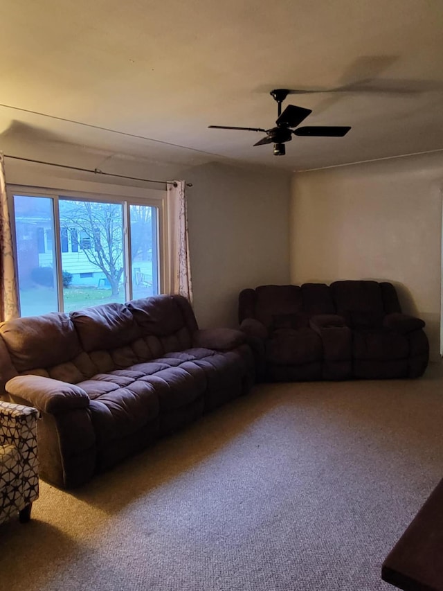 307 N Court St, Stanton, MI 48888 - living area featuring carpet and a ceiling fan