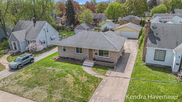 bird's eye view with a residential view