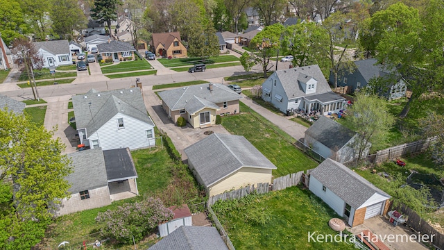 bird's eye view with a residential view