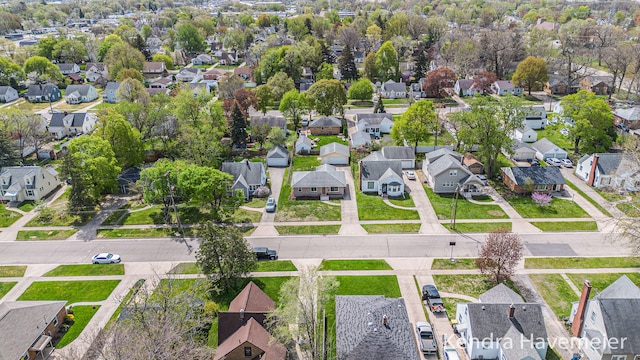 bird's eye view with a residential view
