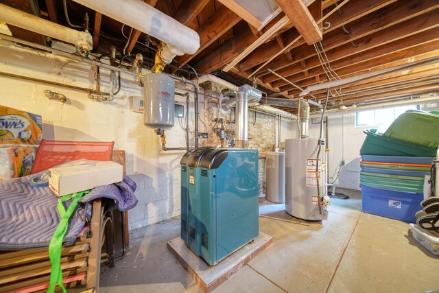 206 S Webster St, Jackson, MI 49203 - below grade area featuring gas water heater